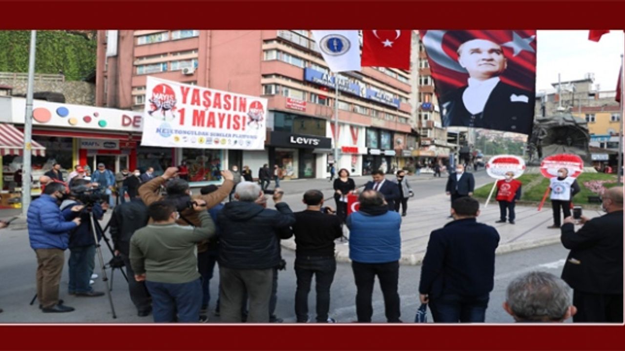 Zonguldak’ta 1 Mayıs korona virüs gölgesinde kutlandı