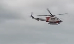 Batan gemi için helikopter havalandı...