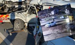 Sürücünün öldüğü feci kaza güvenlik kamerasında