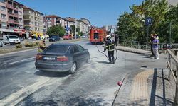 Otomobilde çıkan yangın paniğe yol açtı