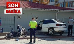 İncivez'de kaza: Otomobil Başkent Elektrik binasına girdi...