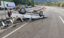 Kontrolden çıkan otomobil takla attı: 2'si çocuk 5 yaralı