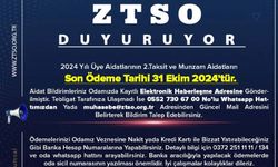 Zonguldak Ticaret ve Sanayi Odası'ndan Üyelerine Ödeme Hatırlatması