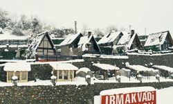 Beyaz örtüye bürünen Irmak Vadi Tatil Köyü büyüledi