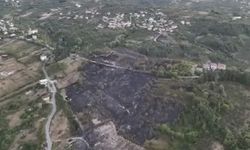 Sabırlı Köyü'nde yangın drone ile görüntülendi