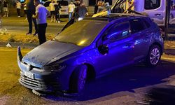 Kozlu sahilinde kontrolden çıkan otomobil takla attı