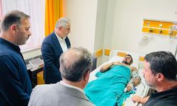 Yaralı madenciyi ziyaret ettiler