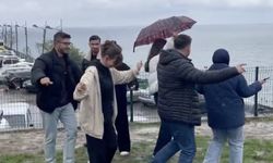 Zonguldak yağmurunda gebek attılar