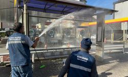 Ereğli'de otobüs durakları dezenfekte edildi