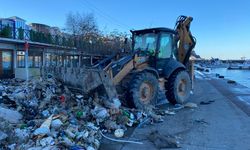 Karadeniz'in geri verdiği çöpler liman sahasından temizleniyor
