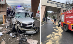 BEUN Hastanesi önündeki güvenlik kulübesine çarptı