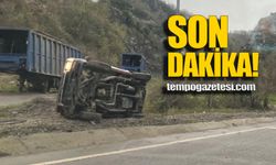 Gökgöl Tünelleri’nde panelvan araç takla attı