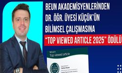 Dr. Öğr. Üyesi Küçük’ün Bilimsel çalışmasına “Top Viewed Article 2025” ödülü