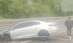 Zonguldak’ta yağış kazaya neden oldu: Araç kanala savruldu