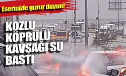 Kozlu Köprülü Kavşağı su bastı: Sürücüler mahsur kaldı