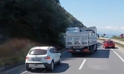 Ters yöne giren TIR trafiği karıştırdı!