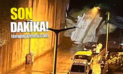 Zonguldak'ta istinat duvarı çöktü: İki araç göçük altında kaldı