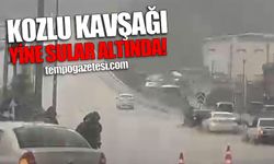 Kozlu sahil yolu ve köprülü kavşak sular altında kaldı