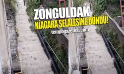 Zonguldak’ta merdivenler şelaleye döndü!