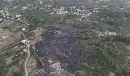Sabırlı Köyü'nde yangın drone ile görüntülendi