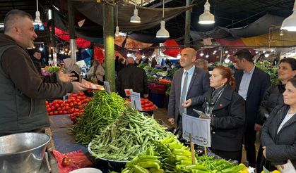 CHP, Kozlu pazaryerinde esnafın nabzı tutuldu