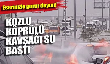 Kozlu Köprülü Kavşağı su bastı: Sürücüler mahsur kaldı