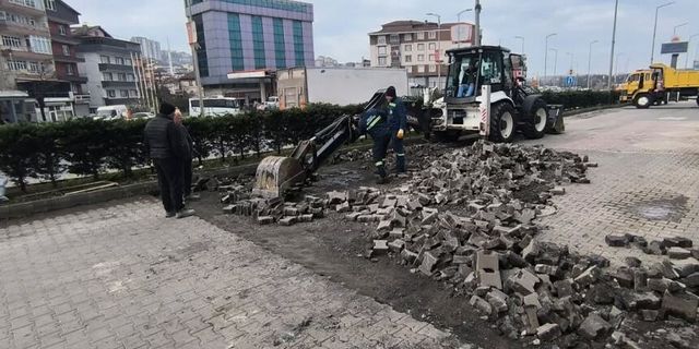 Gülüç'te kilit parke çalışmaları başladı