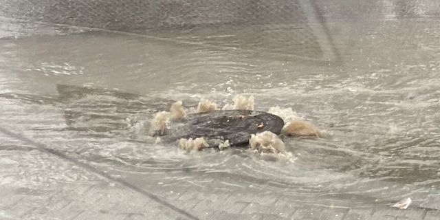 Zonguldak'ta rögarlardan yağmur suyu fışkırdı