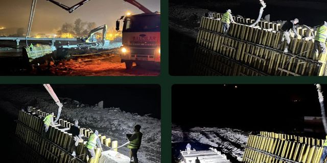 Subaşı Deresi Islah çalışmaları gece gündüz sürüyor