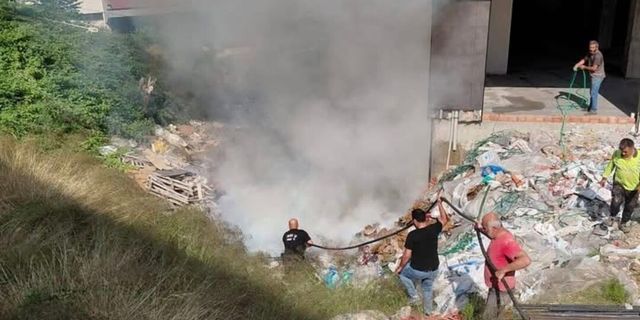 Kozlu'da inşatta yangın çıktı