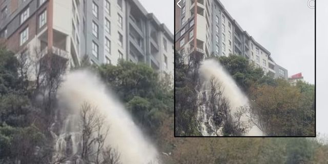 İmar rantlarının eseri sağanakta ortaya çıktı: Apartmanından şelale aktı!