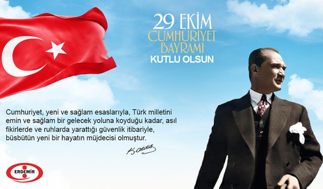 29 Ekim Cumhuriyet Bayramı kutlu olsun