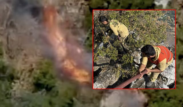 Orman işçileri, alevlerden son anda kurtuldu