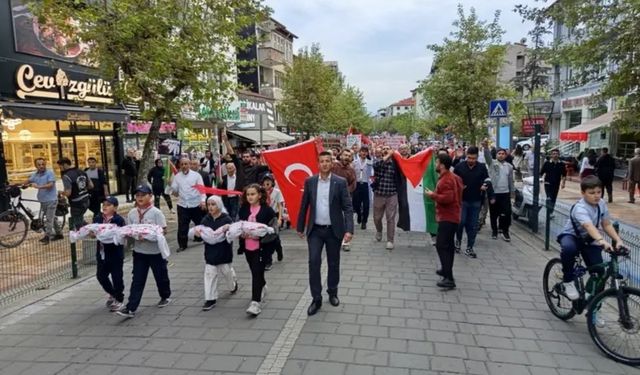 Çaycuma'da "Filistin'e Özgürlük" yürüyüşü düzenlendi
