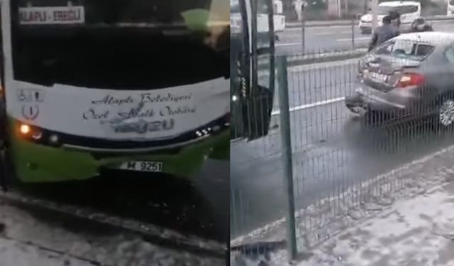 Buzlu yol kazayana neden oldu