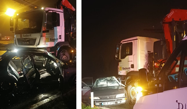 Çaycuma’da feci kaza: TIR, kavşakta otomobili hurdaya çevirdi