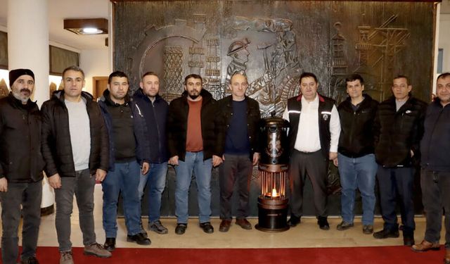 Emekliye ayrılan madencilerden GMİS'e ziyaret