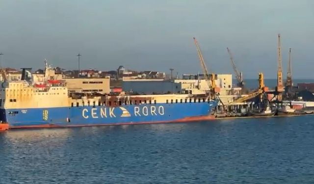 Rusya'nın vurduğu Cenk Roro gemisinin son hali görüntülendi