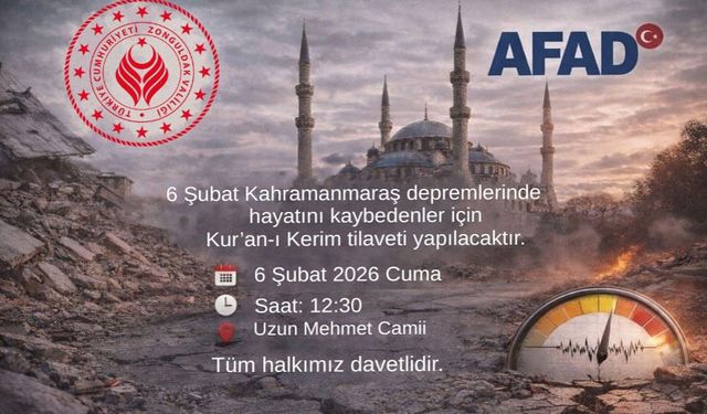 Zonguldak’ta deprem şehitleri için Kur’an-ı Kerim okutulacak