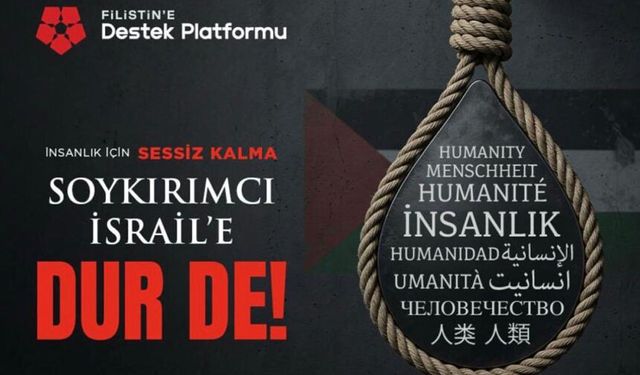 Filistin’e destek için Zonguldak’ta basın açıklaması yapılacak: Sen de  “Zulme dur de”