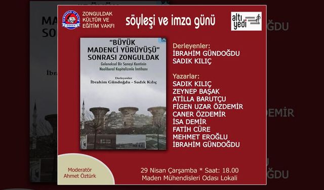 “Büyük Madenci Yürüyüşü Sonrası Zonguldak” kitabı okuruyla buluşuyor