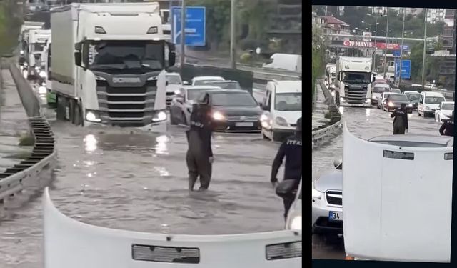 Sağanak yağış Alaplı'yı vurdu!