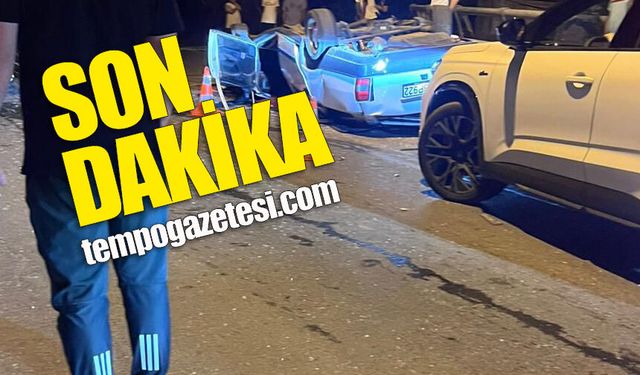 Teoman Duralı Tünelleri çıkışında takla atan otomobilde 1 kişi yaralandı