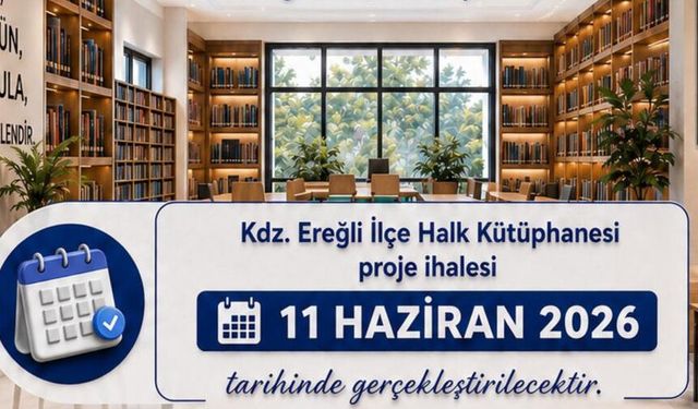 Kdz. Ereğli Halk Kütüphanesi için ihale tarihi belli oldu