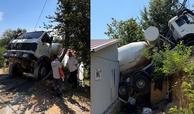 Beton mikseri evin üzerine devrildi: Kozlu'da facianın eşiğinden dönüldü