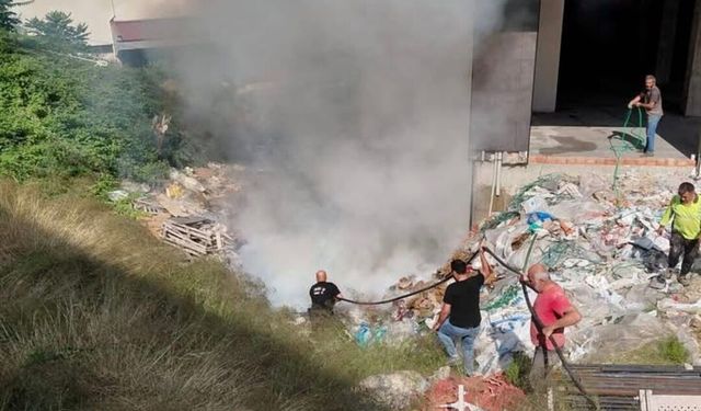 Kozlu'da inşatta yangın çıktı
