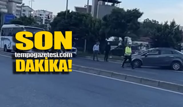 Tırla çarpışan araç karşı şeride geçti