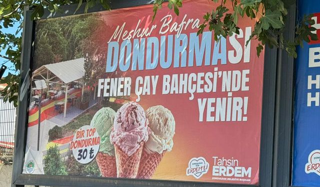 Vatandaş asfalt beklerken, dondurma reklamı yaptılar!