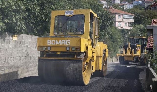 Özel İdare Müdürlüğü'nün, Kilimli'de asfalt çalışması aralıksız sürüyor