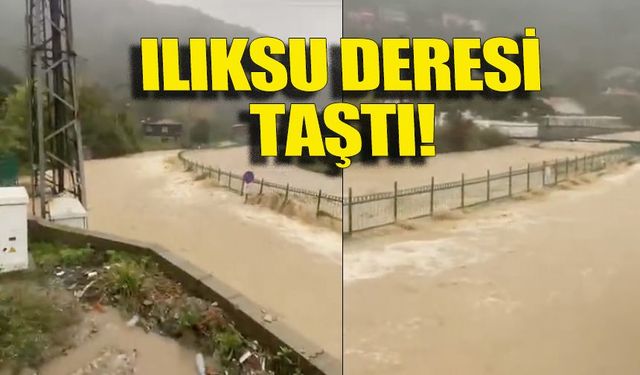 Ilıksu Deresi taştı, sel suları işyerlerini bastı!
